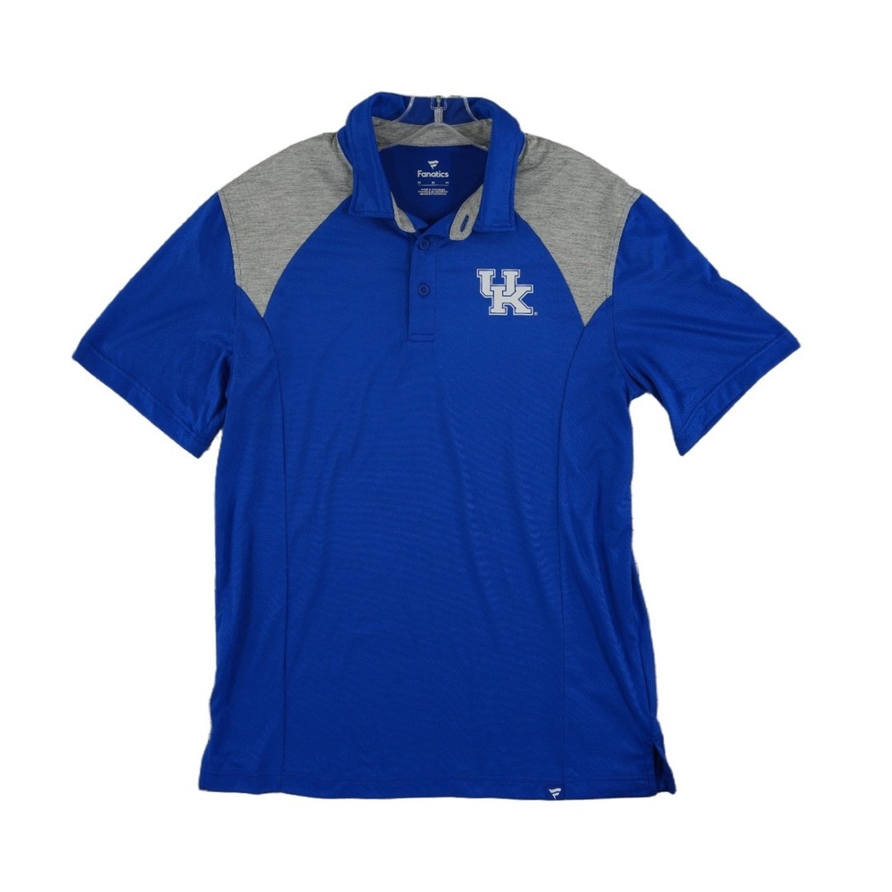 NEW Fanatics Kentucky Wildcats Polo Shirt Men's‎ Size Medium Blue Grey NCAA Golf